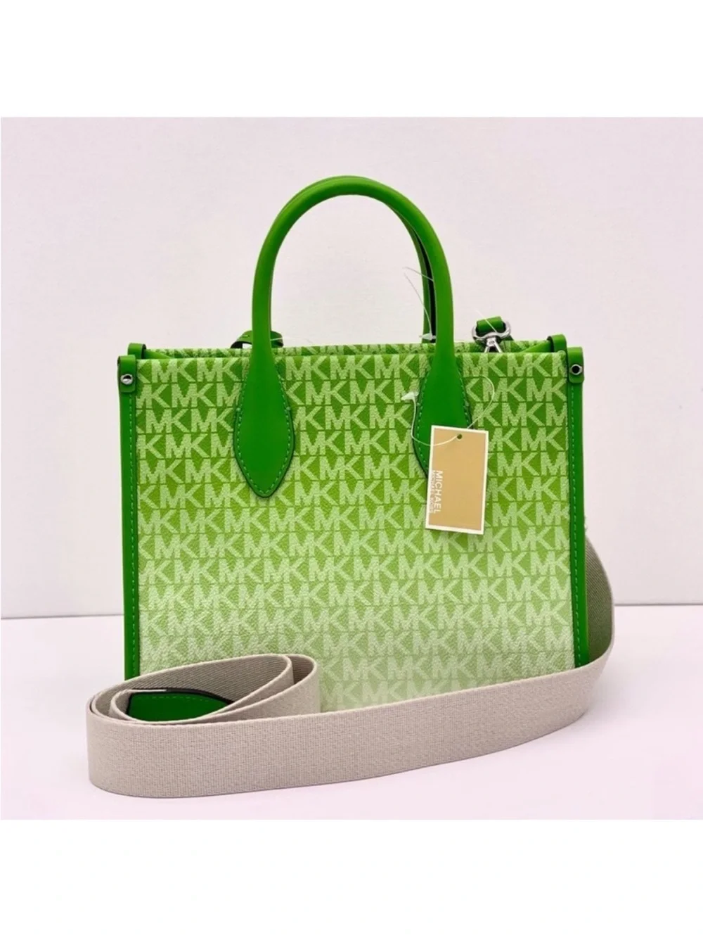 MICHAEL KORS MIRELLA SMALL SHOPPER TOTE CROSSBODY OMBRÉ